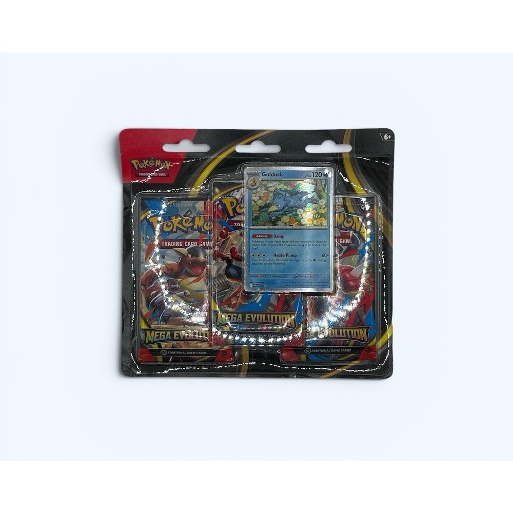 Pokemon Mega Evolution Golduck 3-Pack Booster Blister Factory‎ Sealed
